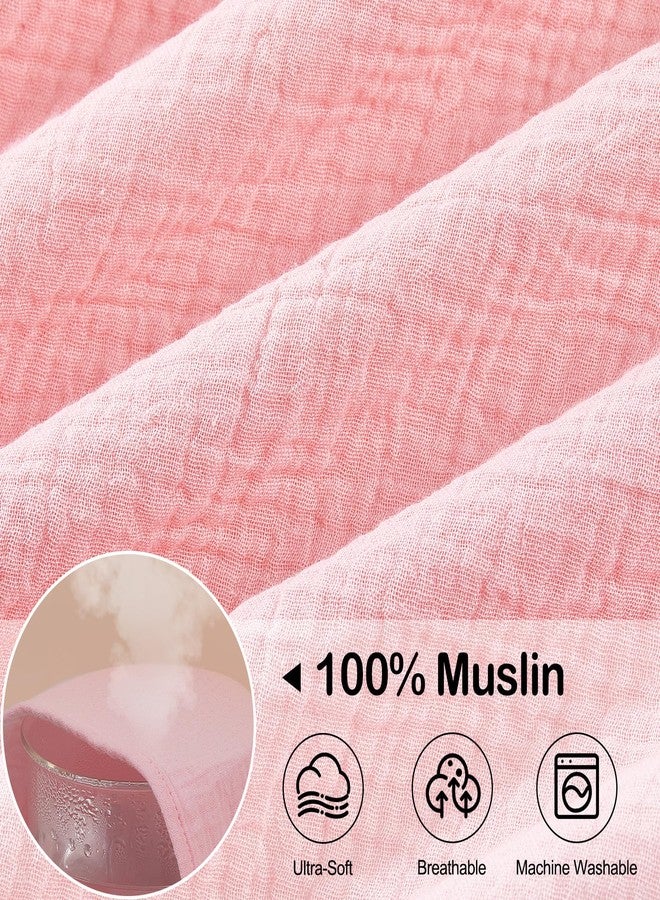 منشفتان للأطفال بغطاء رأس بتصميم قلعة وحيد القرن، مصنوعتان من الموسلين بنسبة 100%، مناشف استحمام للأطفال حديثي الولادة بتصميم حيواني، فائقة النعومة، مقاس 30 × 30 بوصة، لون أرنب وردي - بيج - Image 2